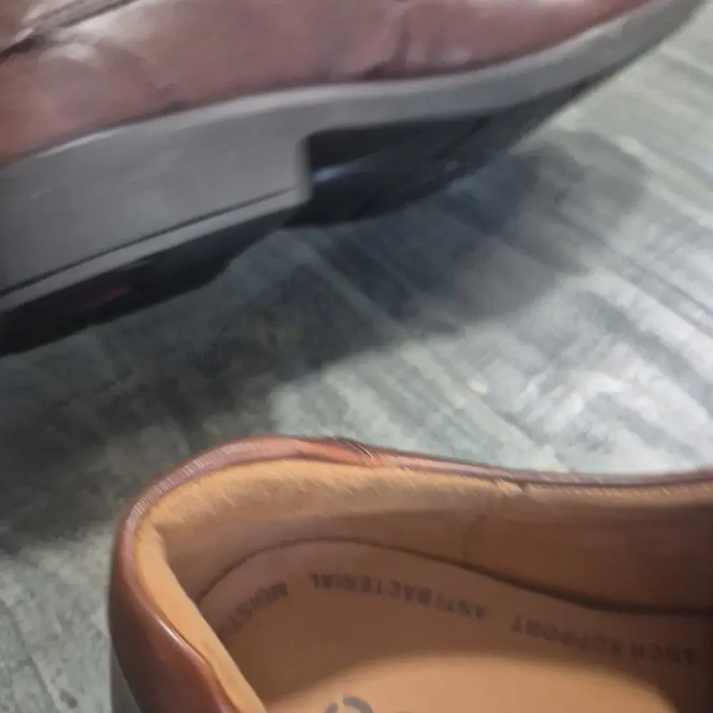 ECCO Seattle Shoes Mens 46 12-12 1/2 Cognac Brown Leather Oxford Derby Apron